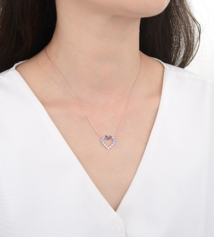 Gargantilla De Corazón Azul