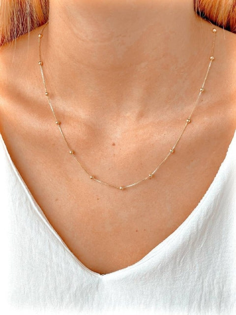 Cadena Bolitas Con Hilo De Angel