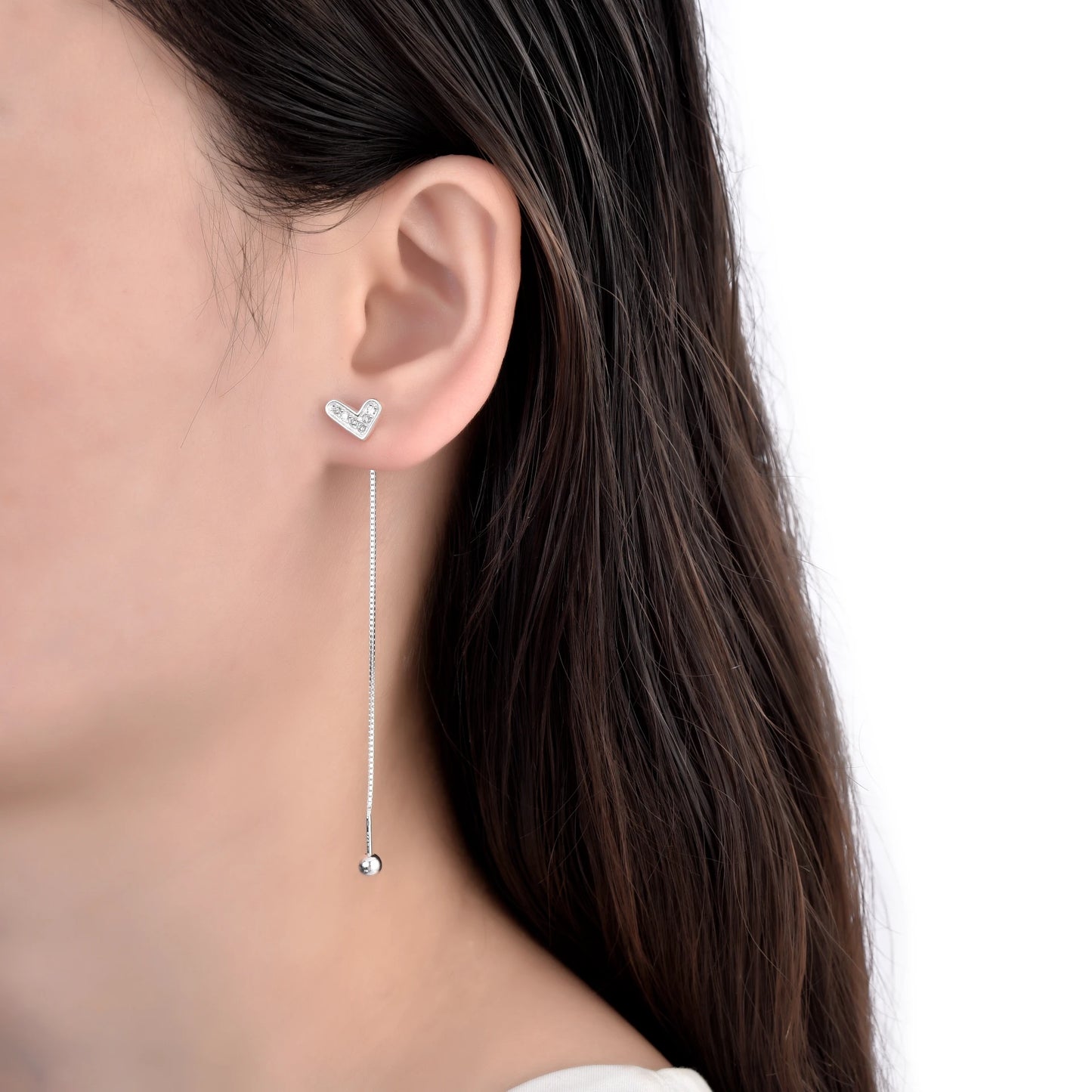 Aretes De Corazón Largos