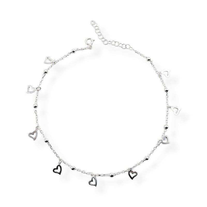 Tobillera de Corazones