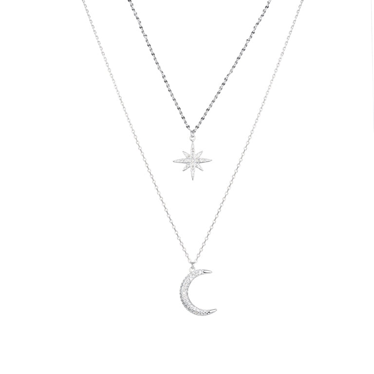 Gargantilla Doble De Estrella Y Luna
