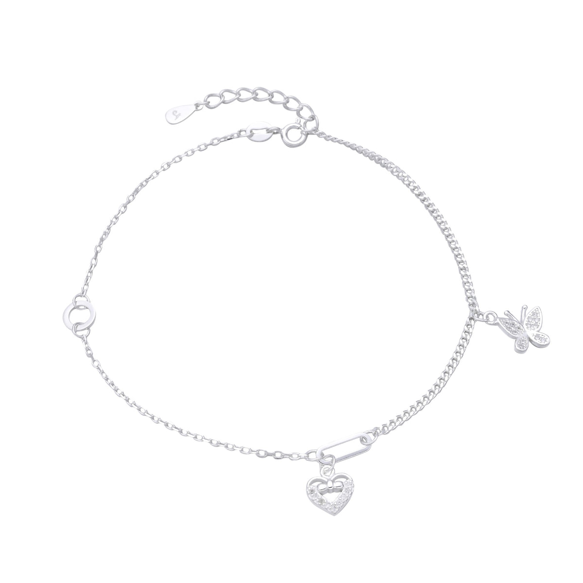Tobillera de Corazón y Mariposas