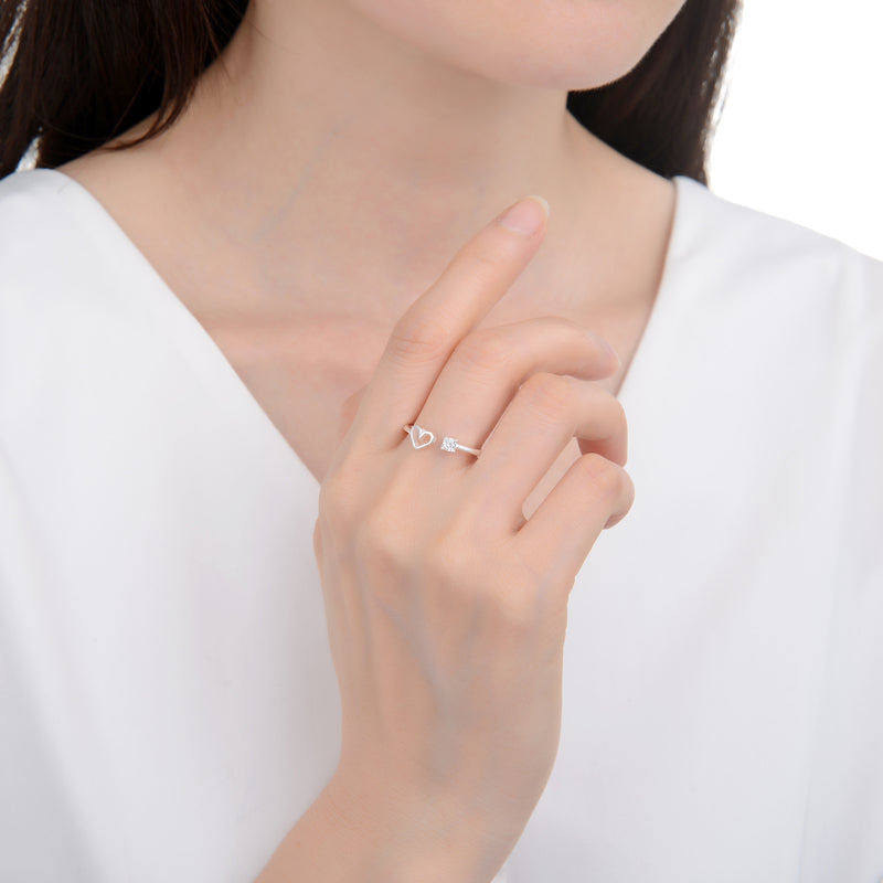 Anillo De Punto De Luz Y Corazón