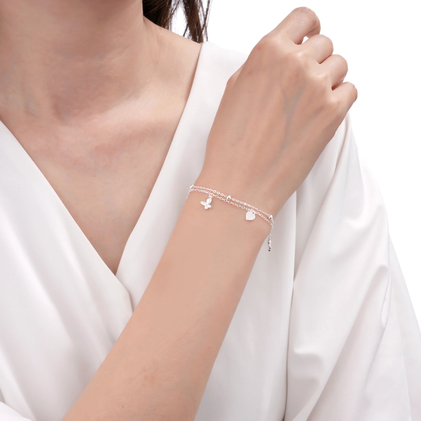 Pulsera de Corazones y Mariposas