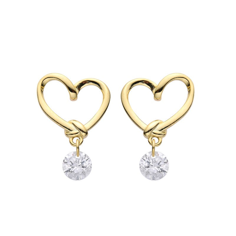Aretes Corazón Y Puntos De Luz