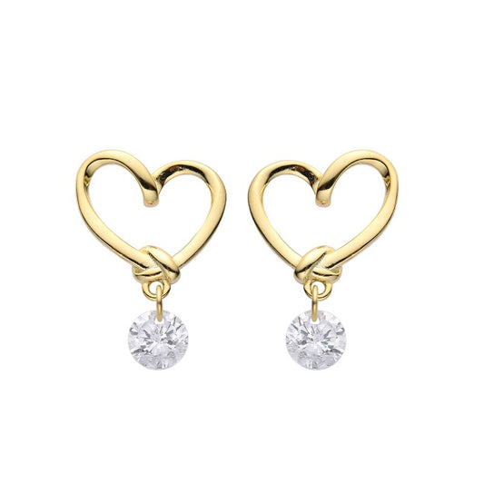 Aretes Corazón Y Puntos De Luz
