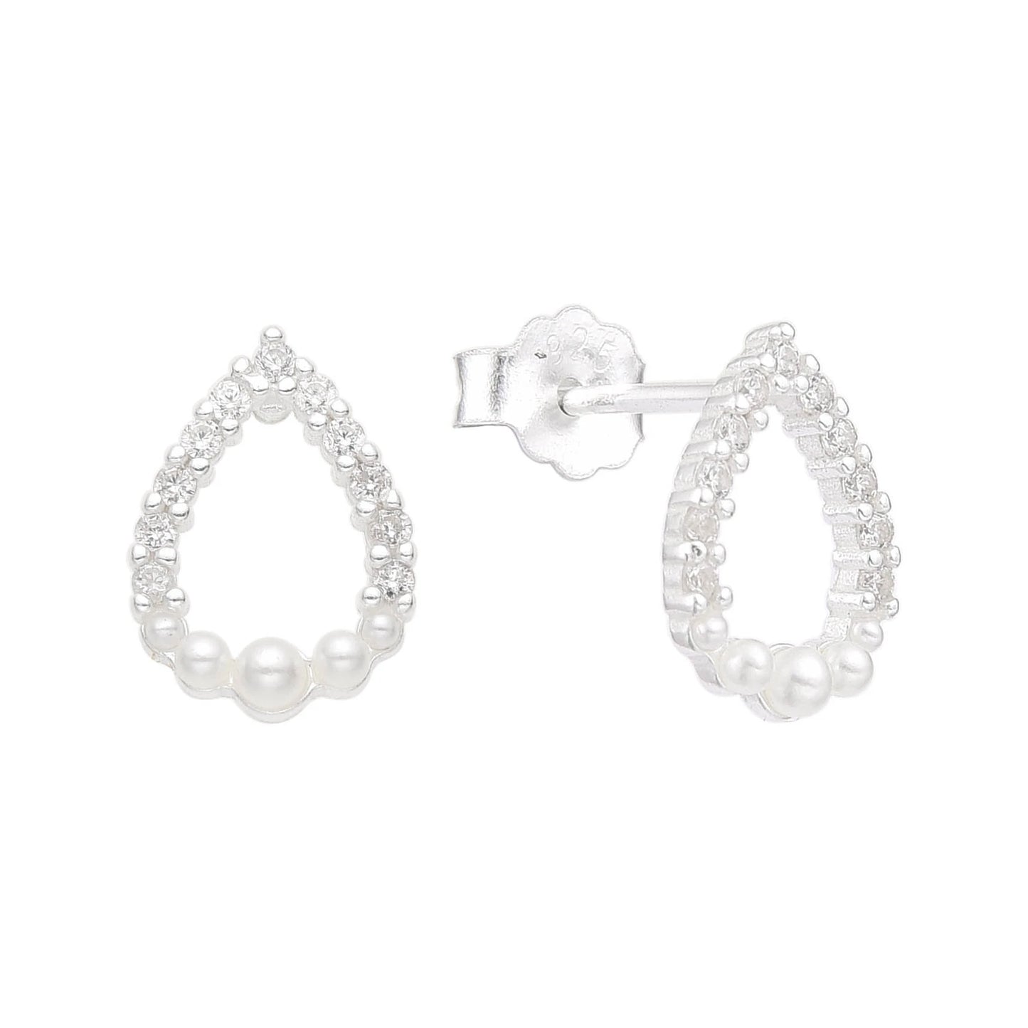 Aretes de Gota y Perlas