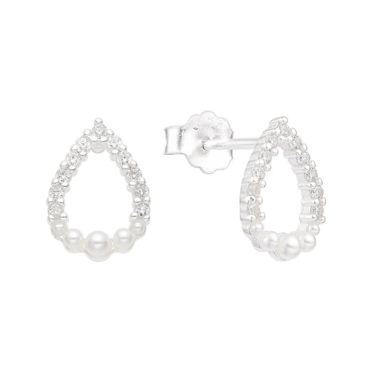 Aretes de Gota y Perlas