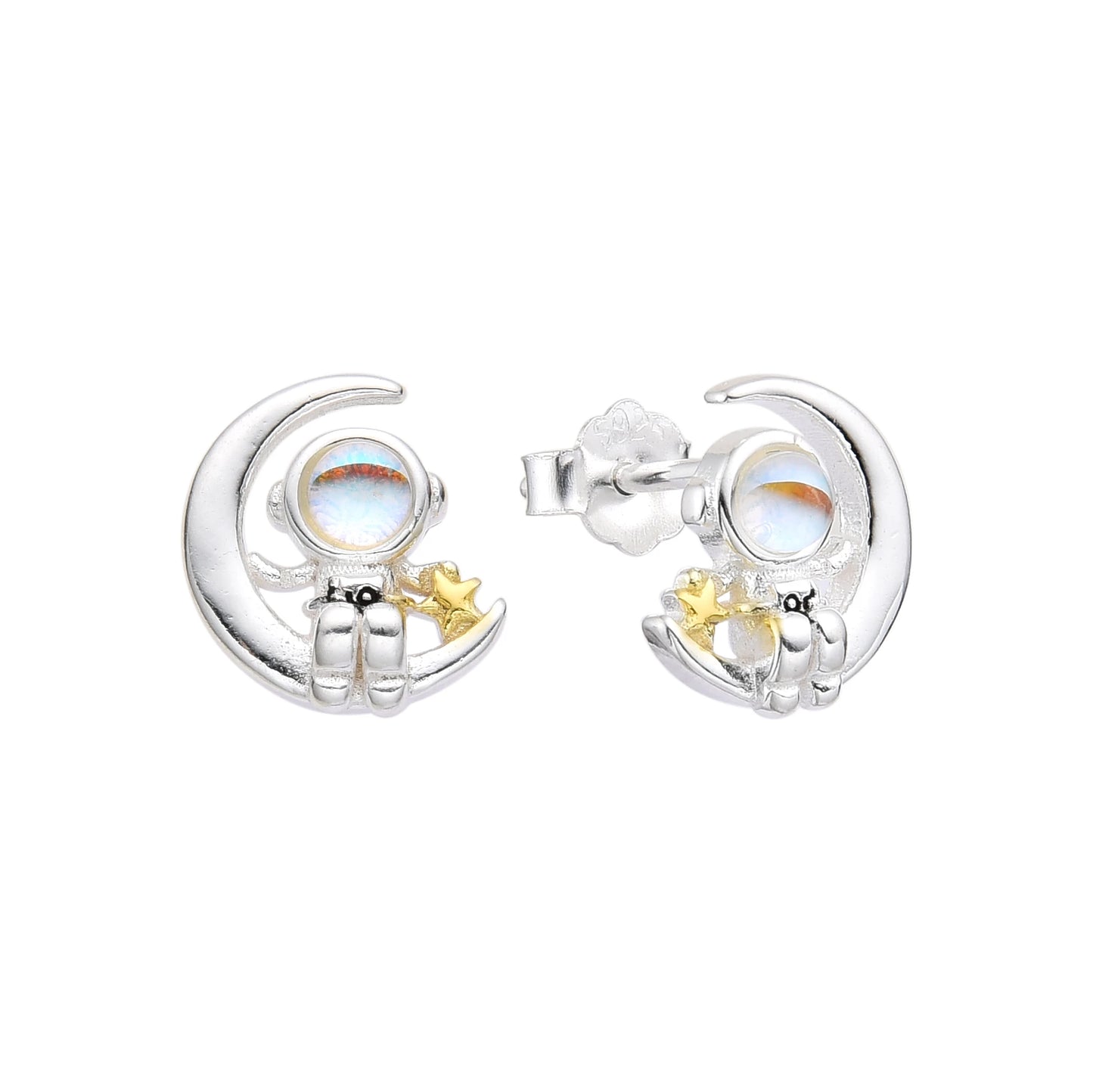 Aretes de Luna y Astronauta