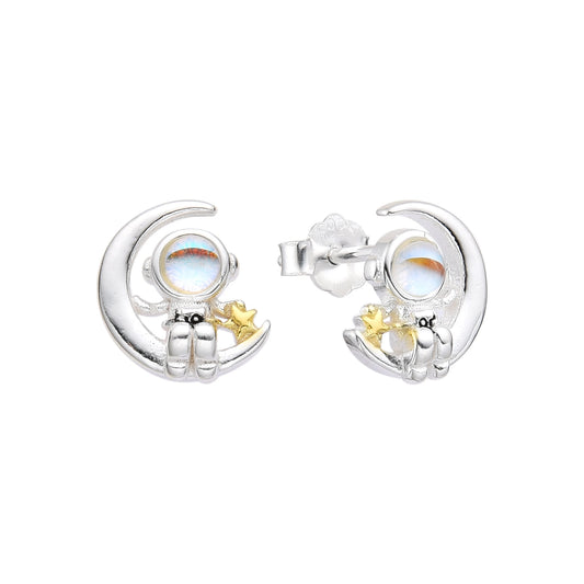 Aretes de Luna y Astronauta