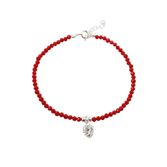 Pulsera de Cristales de Corazón
