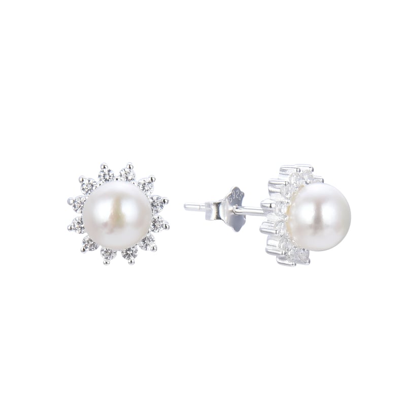 Aretes De Flor Y Perla