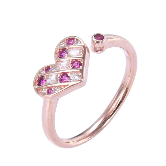 Anillo De Corazón Y Punto De Luz