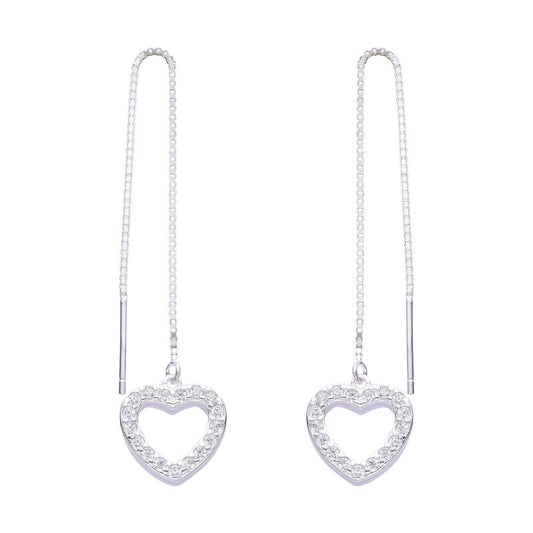 Aretes Largos De Corazón