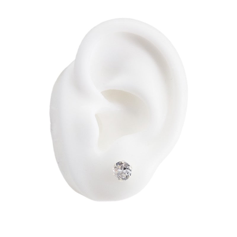 Aretes De Circón Redondo 6mm